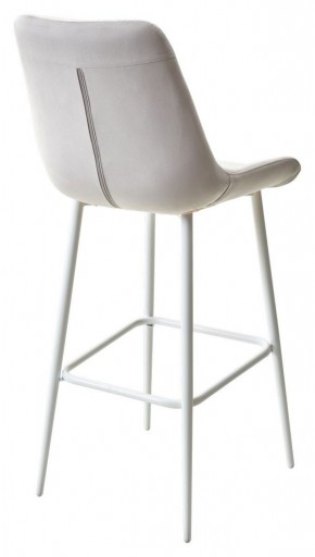 Барный стул ХОФМАН, цвет H-09 Светло-серый, велюр / белый каркас М-City в Краснокамске - krasnokamsk.mebel-74.com | фото
