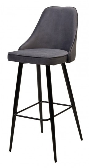 Барный стул NEPAL-BAR СЕРЫЙ #27, велюр/ черный каркас (H=78cm) М-City в Краснокамске - krasnokamsk.mebel-74.com | фото