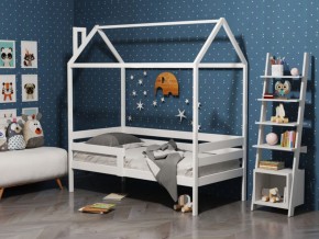 Детская кровать-домик из массива березы Соня-6 (800*1600) Белый/Лак в Краснокамске - krasnokamsk.mebel-74.com | фото