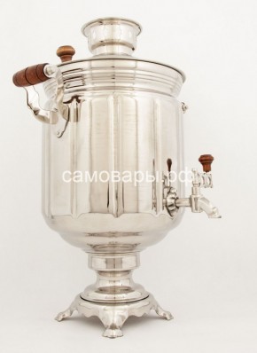 Электрический самовар из латуни на 10 л "Под серебро" в наборе №1 в Краснокамске - krasnokamsk.mebel-74.com | фото
