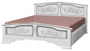 ЕЛЕНА Кровать из массива 1400 (Белый жемчуг) с 2-мя ящиками в Краснокамске - krasnokamsk.mebel-74.com | фото