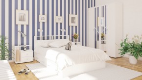 Камелия спальня № 7 Кровать 900 + Стол косметический + Зеркало + Комод, цвет белый, сп.м. 900х2000 мм., б/м, основание есть в Краснокамске - krasnokamsk.mebel-74.com | фото