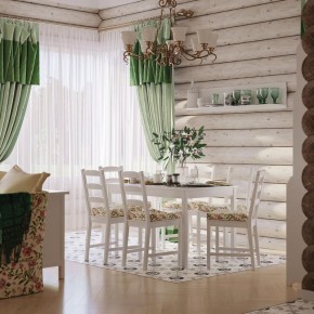 Комлект Вествик обеденный стол и четыре стула, массив сосны, цвет белый в Краснокамске - krasnokamsk.mebel-74.com | фото