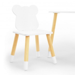 Комплект детской мебели стол и два стула Мишутка (Белый/Белый/Береза) в Краснокамске - krasnokamsk.mebel-74.com | фото