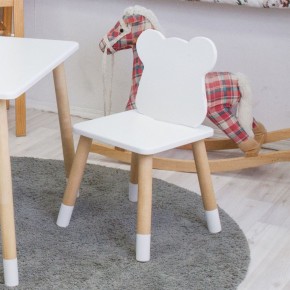 Комплект детской мебели стол и два стула Мишутка (Белый/Белый/Береза) в Краснокамске - krasnokamsk.mebel-74.com | фото