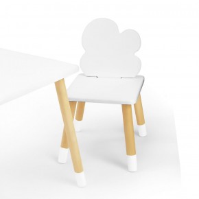 Комплект детской мебели стол и два стула Облачко (Белый/Белый/Береза) в Краснокамске - krasnokamsk.mebel-74.com | фото