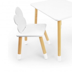 Комплект детской мебели стол и два стула Облачко (Белый/Белый/Береза) в Краснокамске - krasnokamsk.mebel-74.com | фото
