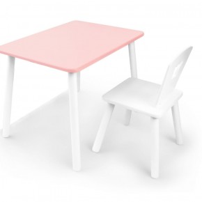 Комплект детской мебели стол и стул Корона (Розовый/Белый/Белый) в Краснокамске - krasnokamsk.mebel-74.com | фото