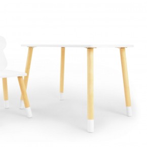 Комплект детской мебели стол и стул Мишутка (Белый/Белый/Береза) в Краснокамске - krasnokamsk.mebel-74.com | фото