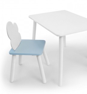 Комплект детской мебели стол и стул Облачко (Белый/Голубой/Белый) в Краснокамске - krasnokamsk.mebel-74.com | фото