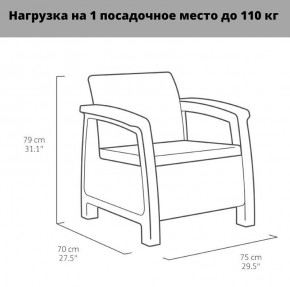 Комплект мебели Корфу Рест (Corfu Rest - without table) графит в Краснокамске - krasnokamsk.mebel-74.com | фото