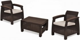 Комплект мебели Корфу Уикенд (Corfu Weekend) коричневый - серо-бежевый * в Краснокамске - krasnokamsk.mebel-74.com | фото