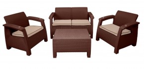 Комплект уличной мебели Yalta Premium Terrace Set (Ялта) шоколадый (+подушки под спину) в Краснокамске - krasnokamsk.mebel-74.com | фото