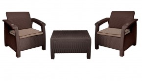 Комплект уличной мебели Yalta Premium Terrace Triple Set (Ялта) шоколадный (+подушки под спину) в Краснокамске - krasnokamsk.mebel-74.com | фото