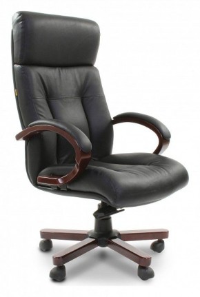 Кресло для руководителя Chairman 421 черный/орех темный, черный в Краснокамске - krasnokamsk.mebel-74.com | фото