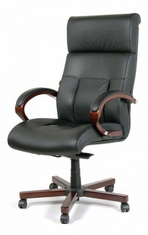 Кресло для руководителя Chairman 421 черный/орех темный, черный в Краснокамске - krasnokamsk.mebel-74.com | фото