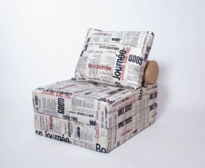 Кресло-кровать-пуф бескаркасное Прайм (Газета) в Краснокамске - krasnokamsk.mebel-74.com | фото