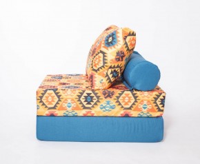 Кресло-кровать-пуф бескаркасное Прайм (мехико желтый-морская волна) в Краснокамске - krasnokamsk.mebel-74.com | фото