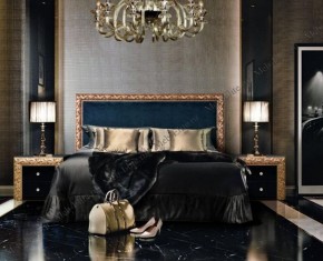 Кровать 2-х спальная (1,6 м) Тиффани Premium черная/золото с мягким элементом (Антрацит) с подъемным механизмомарт (ТФКР-3[3](П) в Краснокамске - krasnokamsk.mebel-74.com | фото