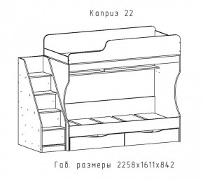 КАПРИЗ-22 Кровать двухъярусная 800 настил ЛДСП в Краснокамске - krasnokamsk.mebel-74.com | фото