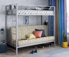 Кровать двухъярусная с диваном "Мадлен" (Серый/Фиолетовый) в Краснокамске - krasnokamsk.mebel-74.com | фото