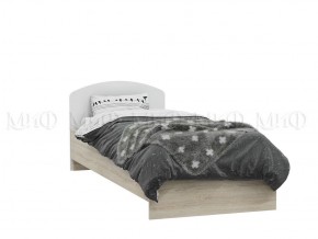 МАРТИНА Кровать 800 с настилом ЛДСП (Белый глянец/дуб сонома) в Краснокамске - krasnokamsk.mebel-74.com | фото