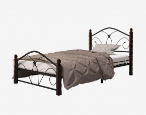 Кровать "Селена 1" Черная (900*2000) (ножки-шоколад) с коваными элементами в Краснокамске - krasnokamsk.mebel-74.com | фото