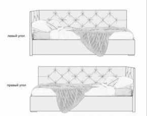 Кровать угловая Лэсли интерьерная +основание/ПМ/бельевое дно (120х200) в Краснокамске - krasnokamsk.mebel-74.com | фото