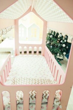 Кровать-домик без ящика 800*1600 (Розовый) в Краснокамске - krasnokamsk.mebel-74.com | фото
