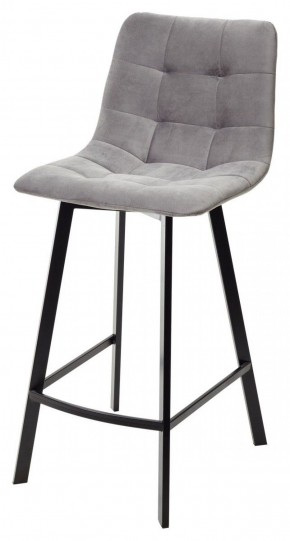 Полубарный стул CHILLI-QB SQUARE светло-серый #26, велюр / черный каркас (H=66cm) М-City в Краснокамске - krasnokamsk.mebel-74.com | фото