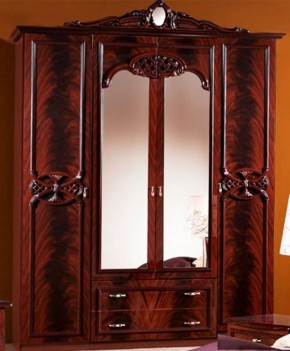 Шкаф 4-х дверный с зеркалами (03.144) Ольга (могано) в Краснокамске - krasnokamsk.mebel-74.com | фото