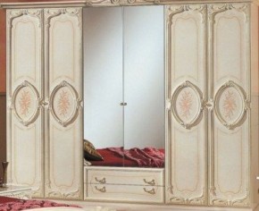Шкаф 6-и дверный с зеркалами (01.146) Роза (беж) в Краснокамске - krasnokamsk.mebel-74.com | фото