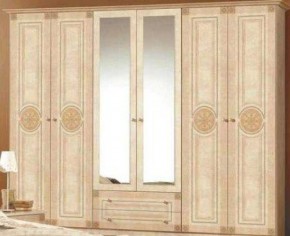 Шкаф 6-и дверный с зеркалами (02.146) Рома (беж) в Краснокамске - krasnokamsk.mebel-74.com | фото