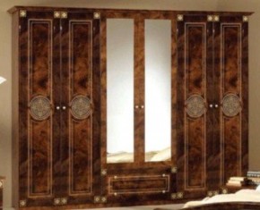 Шкаф 6-и дверный с зеркалами (02.146) Рома (орех) в Краснокамске - krasnokamsk.mebel-74.com | фото